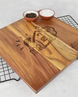 Engraved Deluxe Square Cheese Chopping Board Corporate Gift