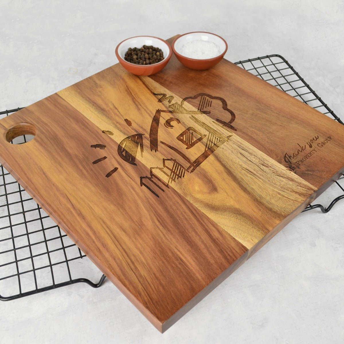 Engraved Deluxe Square Cheese Chopping Board Corporate Gift