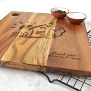 Engraved Deluxe Square Cheese Chopping Board Corporate Gift