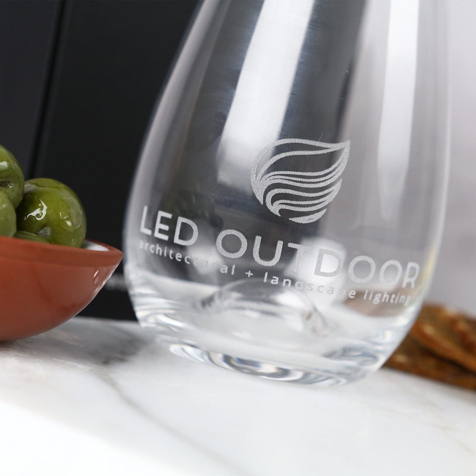Engraved Corporate 460ml Stemless Wine Glass