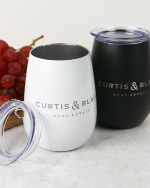 Engraved Corporate Wine Sipper with Lid
