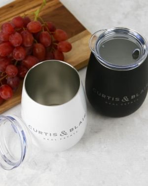 Engraved Corporate Wine Sipper with Lid