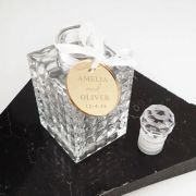 Glass Crystal 100ml Decanter with Engraved Wedding Gift Tag