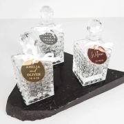 Glass Crystal 100ml Decanter with Engraved Wedding Gift Tag