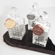 Glass Crystal 100ml Decanter with Engraved Wedding Gift Tag
