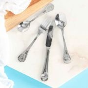 Engraved Stainless Steel Children’s Cutlery 4 Piece Set Dinosaurs