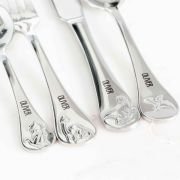 Engraved Stainless Steel Children’s Cutlery 4 Piece Set Dinosaurs