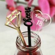 Laser Cut Acrylic Drink Stirrers Hen’s & Buck Party