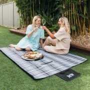 Embroidered Waterproof Picnic Blanket with Carry Handle