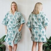 Embroidered Palm Tree Short Sleeve Beach Robe – Surf