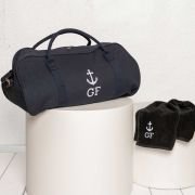 Embroidered Anchor Canvas Duffle Bag with Fishing Towel
