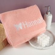 Embroidered Butterfly Bath Towel for Kids