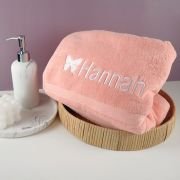 Embroidered Butterfly Bath Towel for Kids