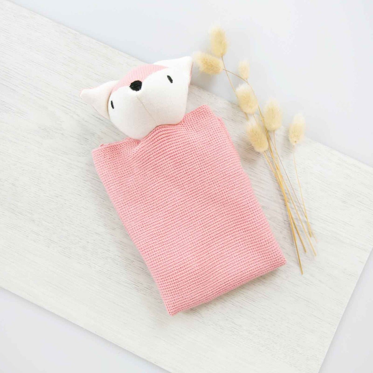 Embroidered 100% Cotton Knitted Baby Deer Comforter