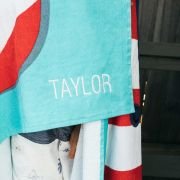 Embroidered Thong Kids Beach Towel