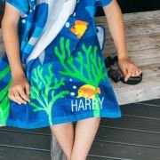 Embroidered Kids’ Hooded Shark Beach Towel