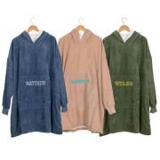 Embroidered Oversized Hoodie Blanket