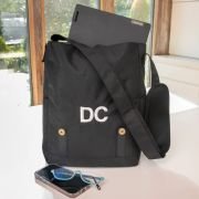 Embroidered 15 Laptop Crossbody Messenger Bag – Black