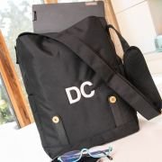 Embroidered 15 Laptop Crossbody Messenger Bag – Black