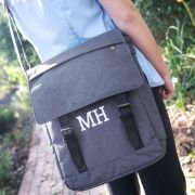 Embroidered 15 Laptop Crossbody Messenger Bag – Grey