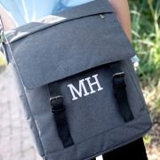 Embroidered 15 Laptop Crossbody Messenger Bag – Grey