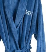 Embroidered Microplush Bathrobe