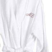 Embroidered Microplush Bathrobe
