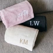 Embroidered Microplush Throw Blanket