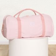Embroidered Blush Pink Canvas Duffle Bag