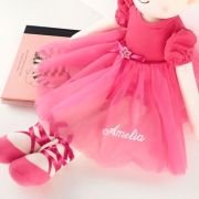 Embroidered Pink Plush Dancer Doll
