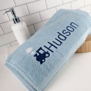 Embroidered Train Bath Towel for Kids