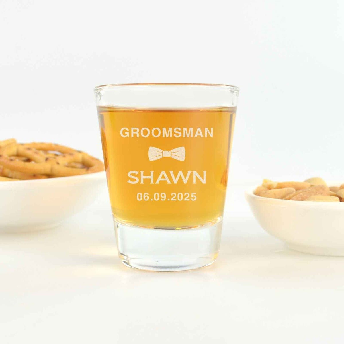 Engraved Classic Bridal Party Shot Glasses