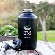 Engraved Matte Black Stainless Steel 2L Water Bottle