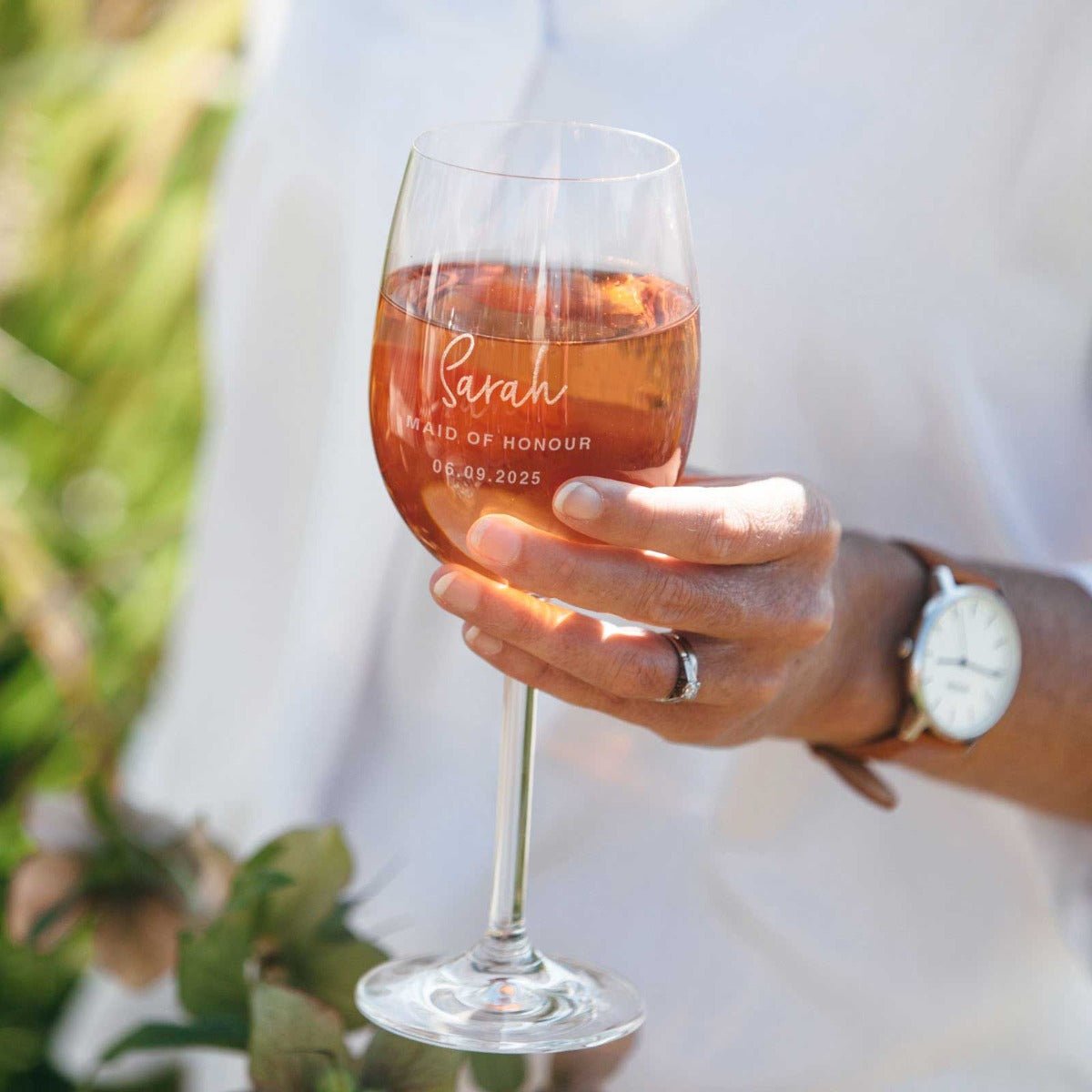 Engraved Wedding Bridal Party 360ml Wine Glass