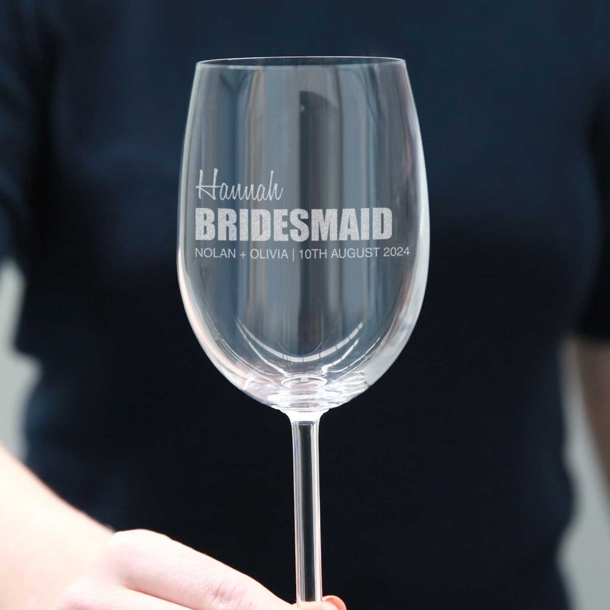 Bold Series Engraved Bridal Party 360ml Wine Glass