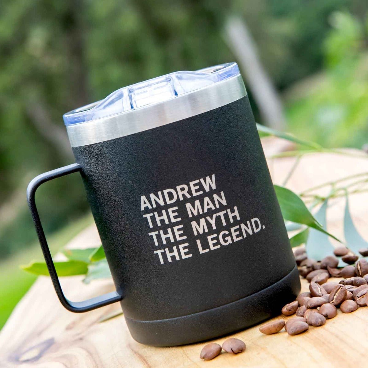 Matte Black 400ml Stainless Steel Travel Mug Birthday Gift