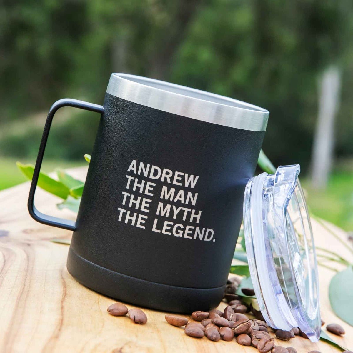 Matte Black 400ml Stainless Steel Travel Mug Birthday Gift