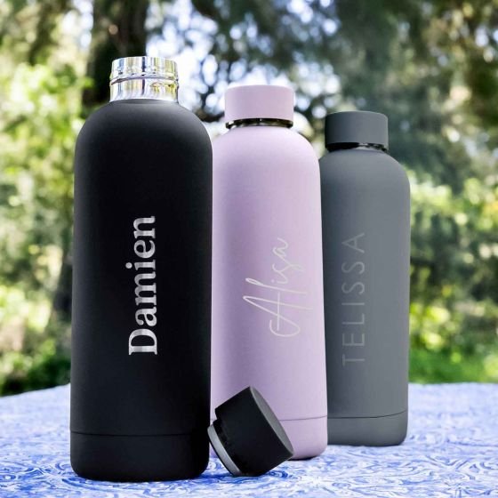 Engraved Luxe Matte Finish 500ml Stainless Steel Water Bottle Birthday Gift