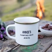 Engraved 500ml White Enamel Camping Mug