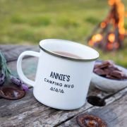 Engraved 500ml White Enamel Camping Mug