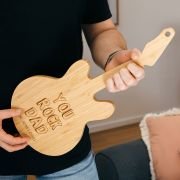Engraved Bamboo Guitar Shaped Serving Board