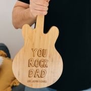 Engraved Bamboo Guitar Shaped Serving Board