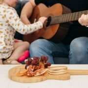 Engraved Bamboo Guitar Shaped Serving Board