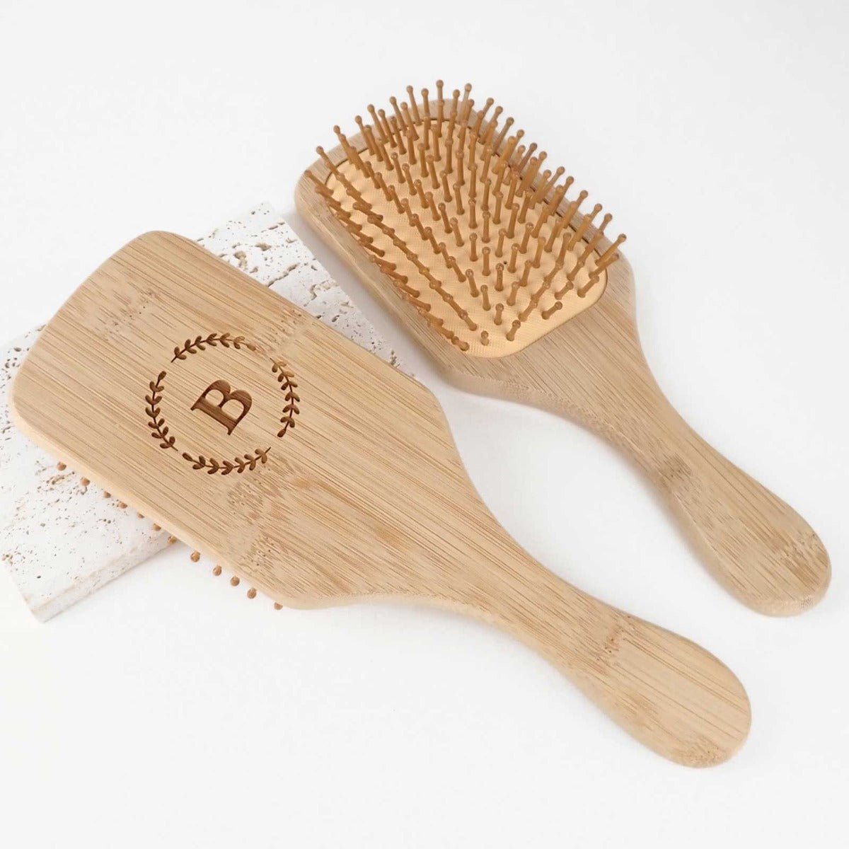 Engraved Bamboo Hair Brush