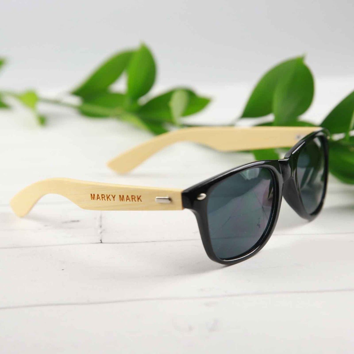 Engraved Bamboo Wooden Birthday Sunglasses