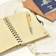 Engraved Bamboo Travel Journal Notebook