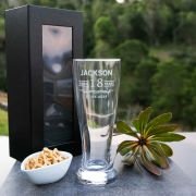 Engraved Birthday 425ml Beer Glass