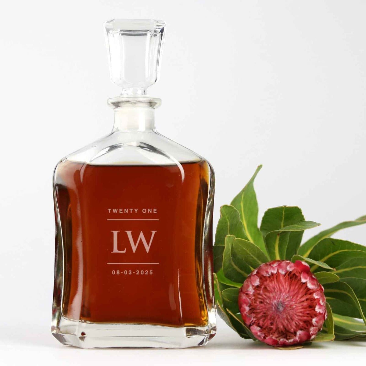 Engraved Deluxe Whiskey Decanter Birthday Gift