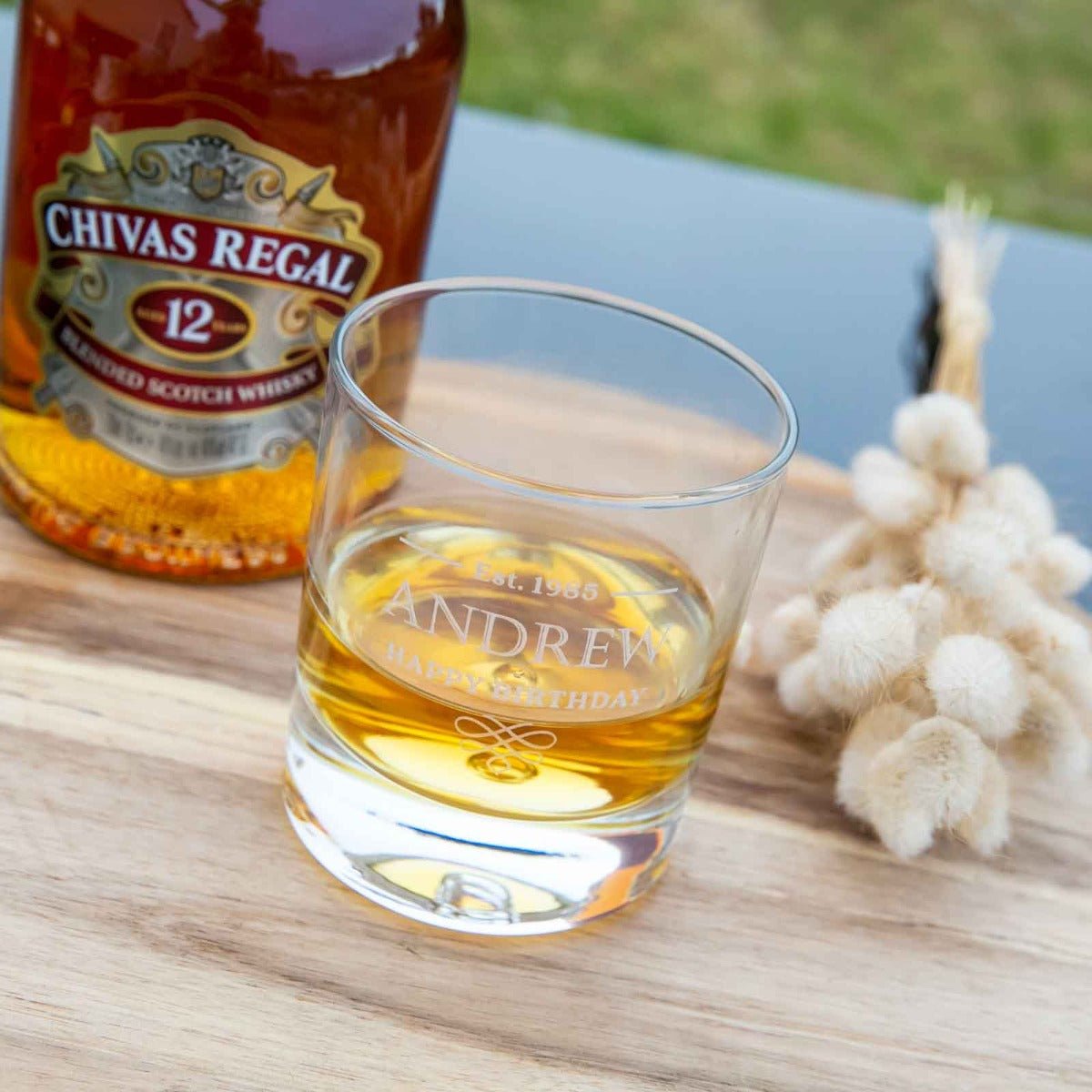 Engraved Birthday Round 305ml Scotch Glass