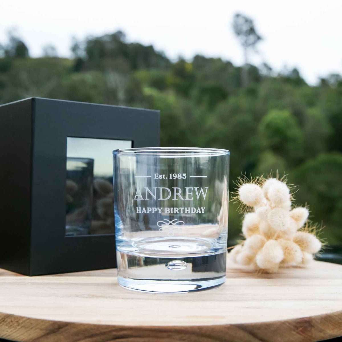Engraved Birthday Round 305ml Scotch Glass